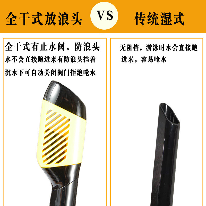 自由潜浮潜游泳训练潜水呼吸管 游泳训练潜水自由泳软管 儿童成人