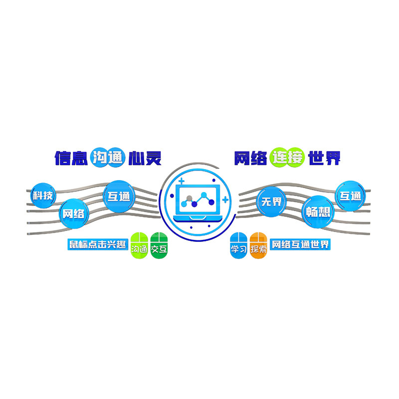 信息网络科技电脑教室墙面装饰班级文化墙贴纸学校培训机构背景墙