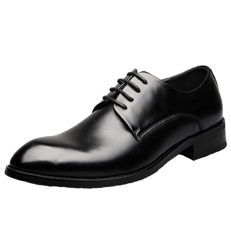 尖头结婚皮鞋男夏透气英伦潮韩版黑色婚鞋商务正装内增高男鞋6cm