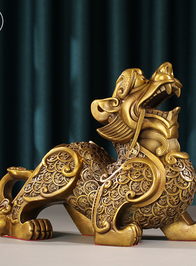 纯铜貔貅招财摆件皮丘一对客厅办公室开业礼品金属工艺术装饰大号