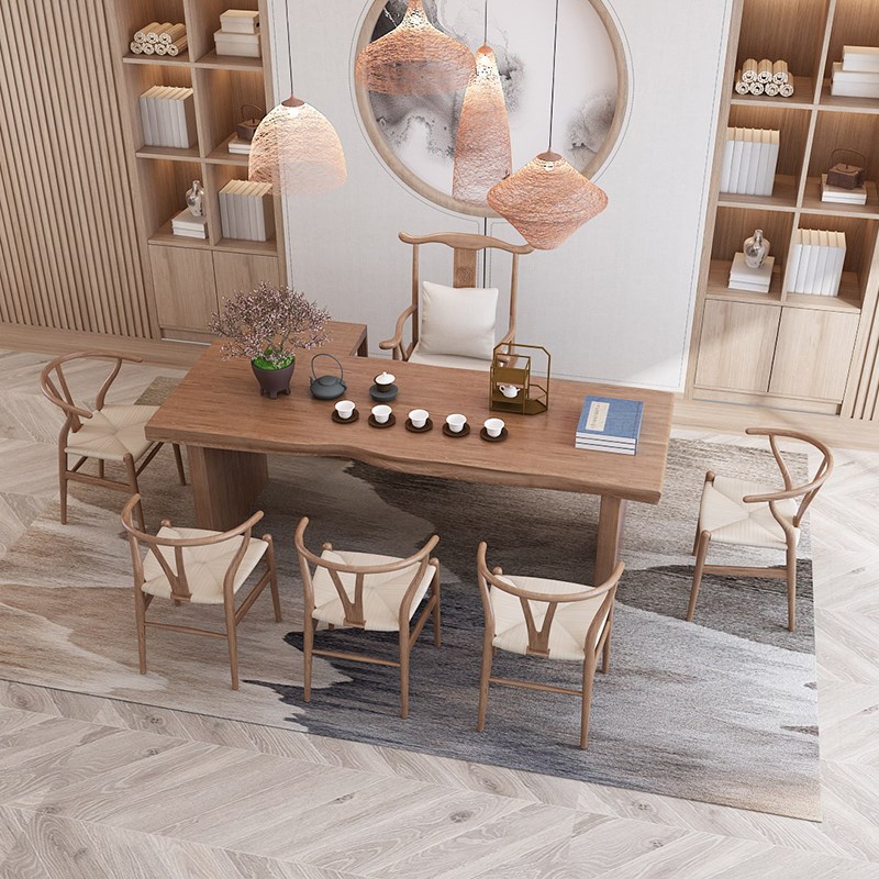 定制整张实木板材原木茶桌大板松木办公长桌餐桌台面整板茶台桌板