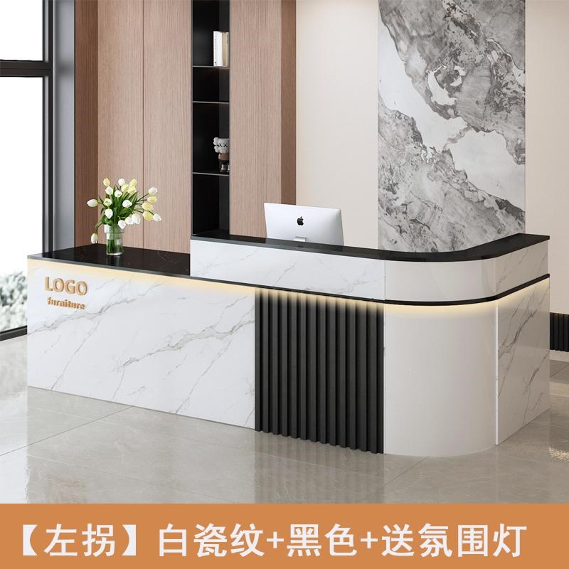 收银台弧形奶茶店吧台前台餐饮理发店柜台烤漆酒店大厅前台接待台