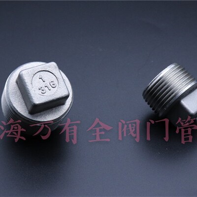 316不锈钢堵头 316外丝管堵B闷头管件接头外四角堵头管塞外螺纹