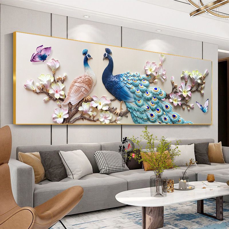 大气高档客厅装饰画简约现代风景画卧室单幅挂画墙壁画晶瓷镶钻画