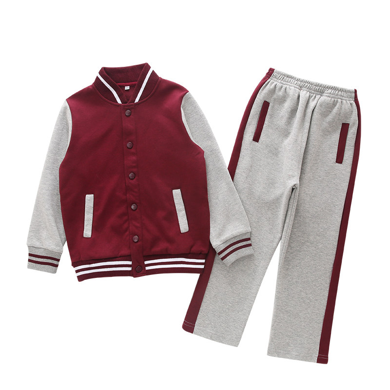 中小学生校服套装学院风儿童浅灰棒球服英伦风幼儿T园园服春秋冬