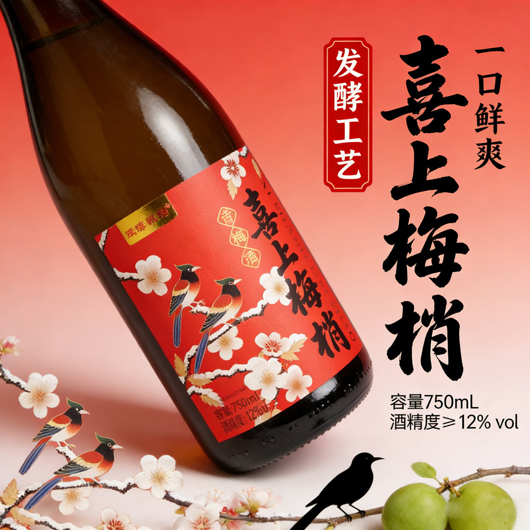 正品750ml青梅酒甜酒女士微醺果酒12度青梅酒晚安酒梅子酒聚会