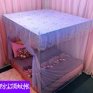 1.8m 定做公主风防尘顶单开门蚊帐落地纹帐加密家用单双人床1.5米