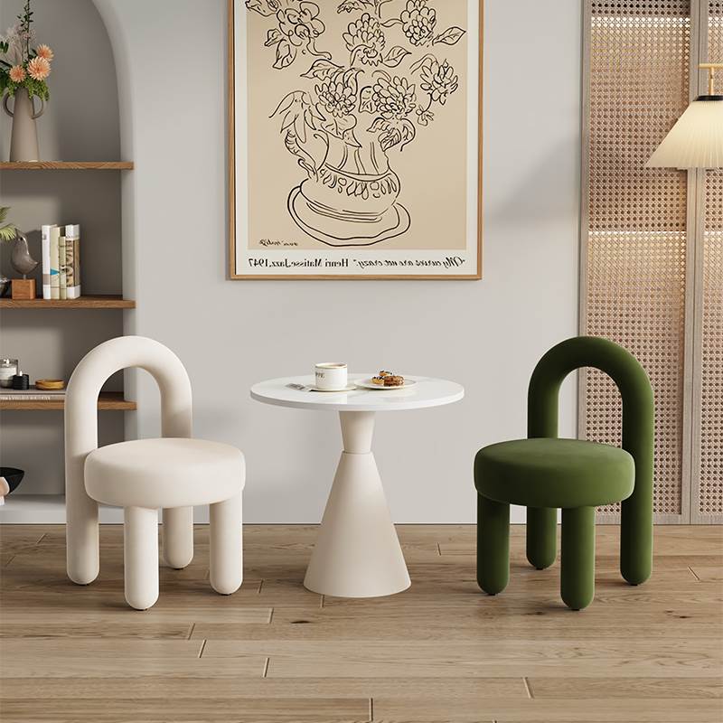 奶油风单人沙发椅美容院接待会客洽谈桌椅组合阳台休闲茶桌椅组合