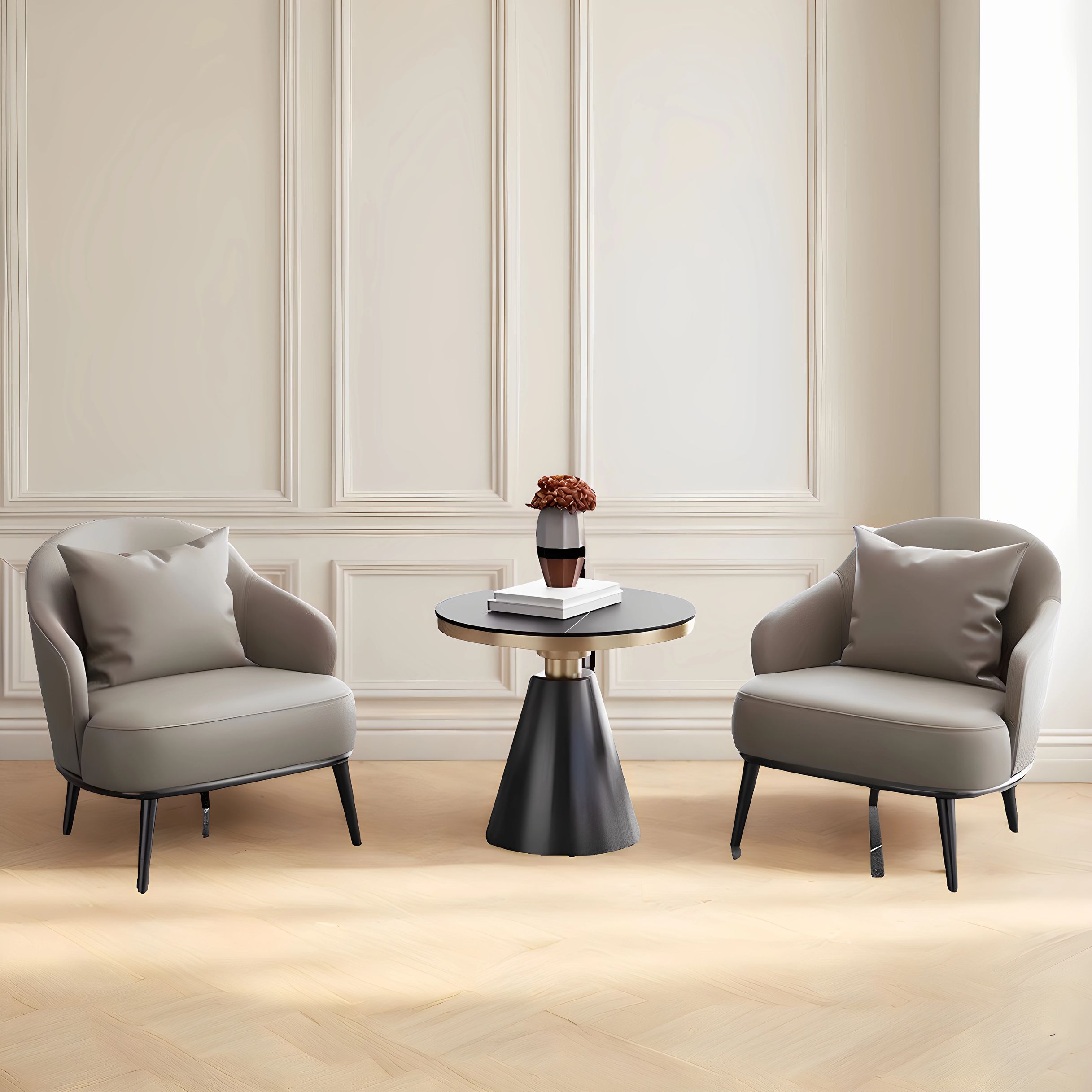 简约单人沙发茶几组合休闲酒店接待会客办公售楼处洽谈桌椅美容院