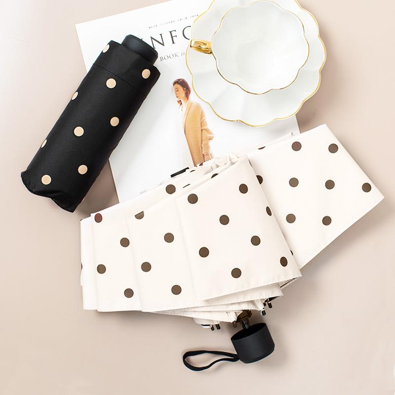 可携式小巧轻便超轻五折防晒抗UV韩国晴雨伞两用女折叠遮阳太阳