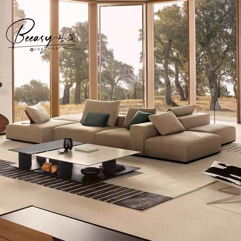 Poliform意式布艺沙发极简设计师westide模块自由组合真皮沙发