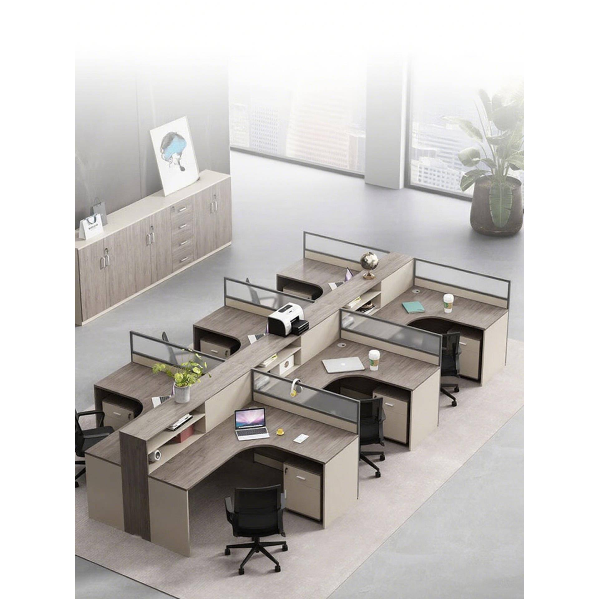 富康办公桌员工位简约办公家具屏风工位隔断职员桌电脑桌椅组合