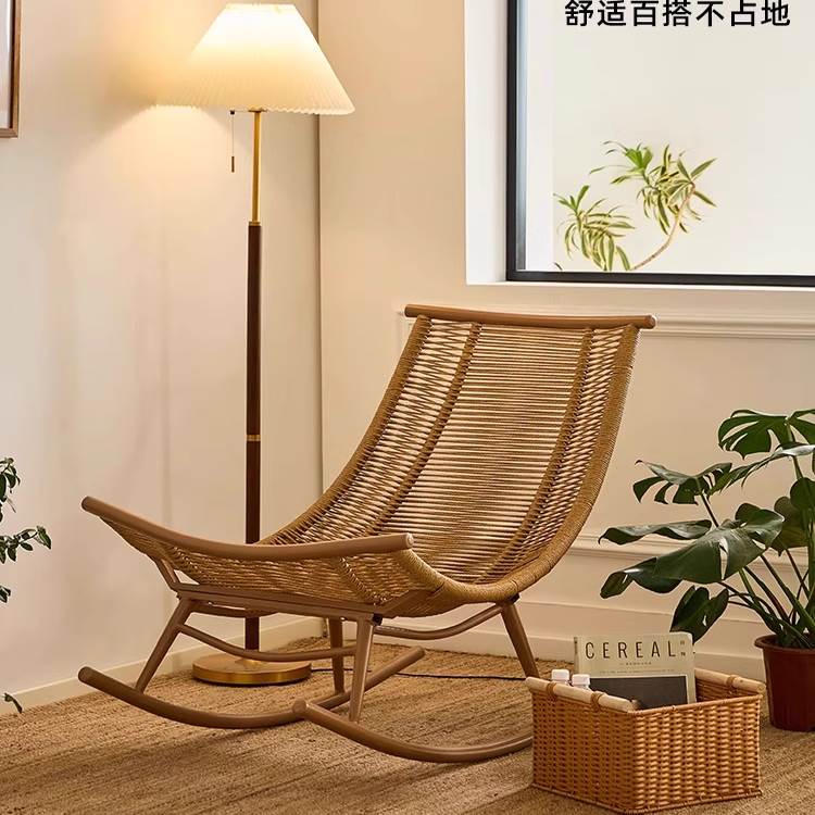 阳台懒人摇椅成人可躺可睡觉藤编椅居家客厅卧室逍遥休闲椅子