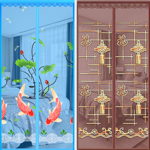 夏季 新款 防蚊子门帘家用农村风水高档魔术贴防尘磁吸加密纱免打孔