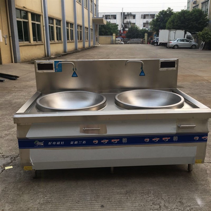 商用电磁炉灶380V一体式大锅灶双电磁灶头电磁大炒炉学校食堂双眼