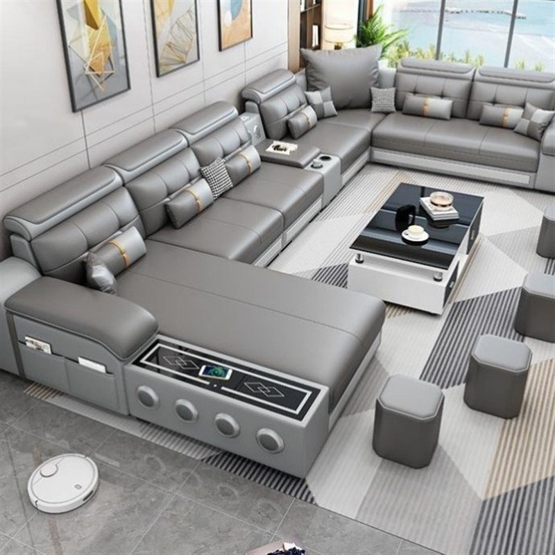 新款科技布沙发客厅现q代简约轻奢直排贵妃位大小户型猫抓布艺沙