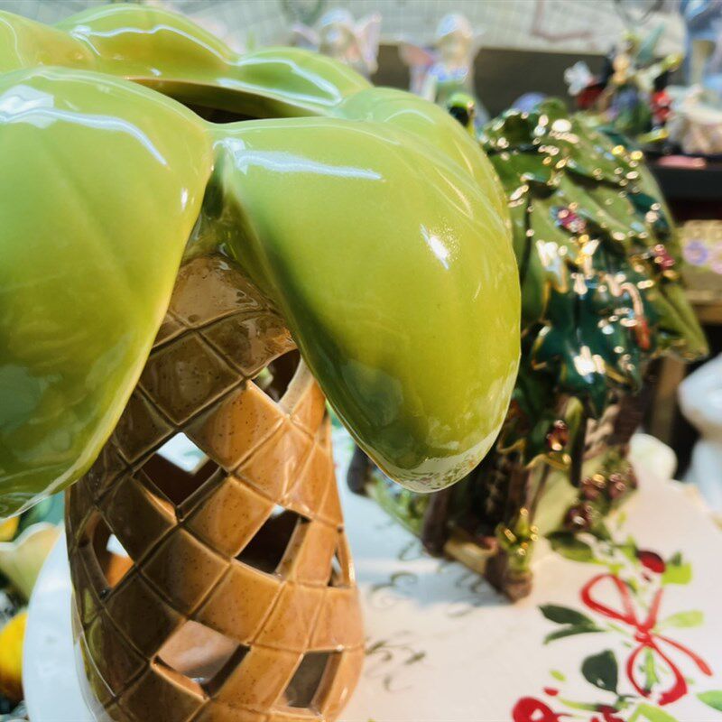 爆款新品北欧陶瓷椰子树干花瓶可做水樽架花插摆件风灯