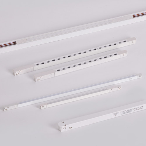 白色超薄明装磁吸轨道灯免吊顶家用客厅线条泛光灯卧室过道无灯