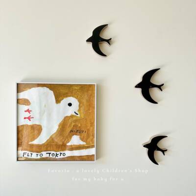 Favoria韩系ins木质燕子壁饰墙贴儿童房装饰墙面遮丑挂件背景布置