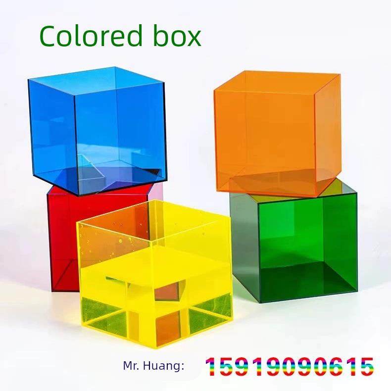 彩色半透明亚克力板展示盒有机玻璃板UV打印激光雕刻加工定制折弯