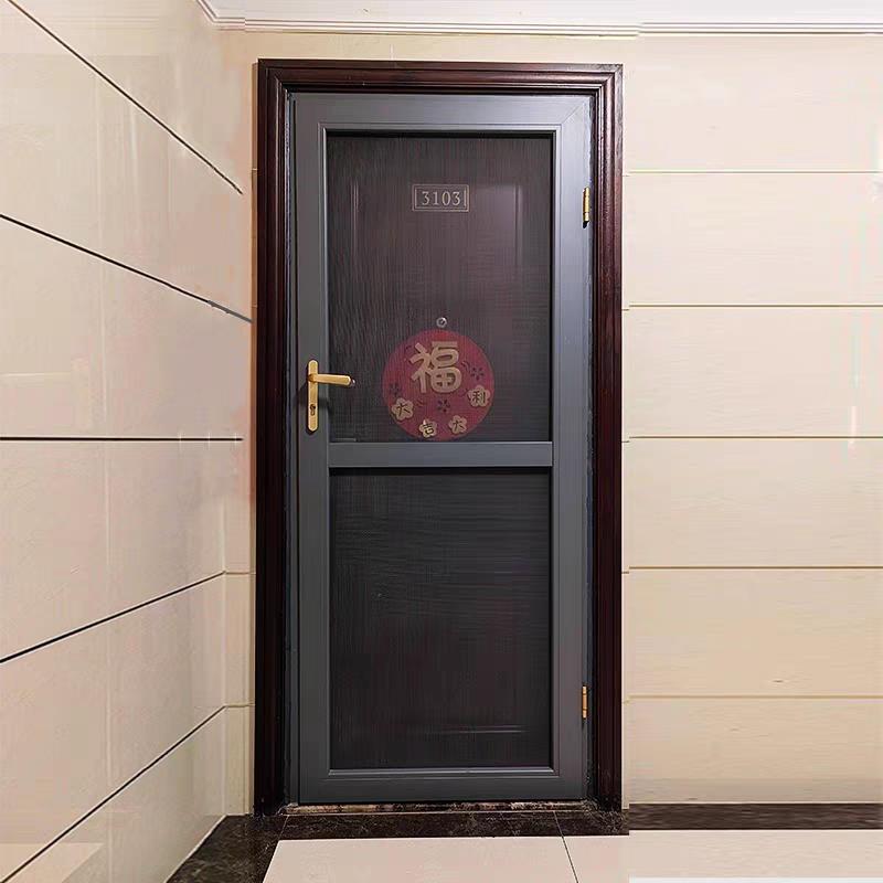 定制铝合金平开砂门防蚊加厚金刚沙网带锁别墅客厅防盗对开纱门
