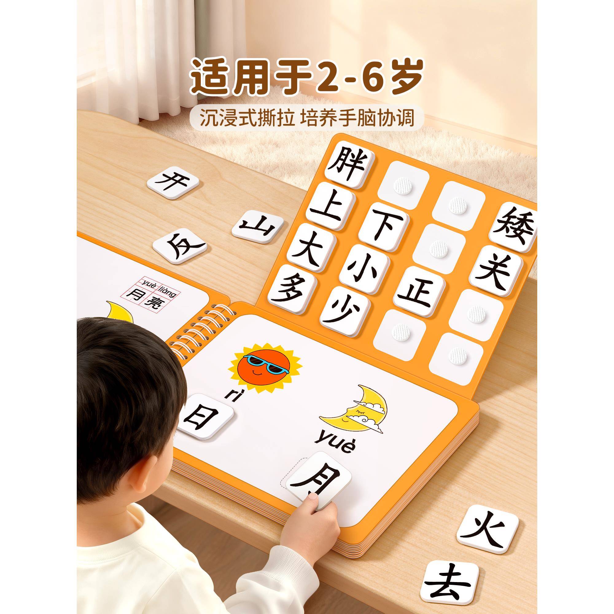 识字书幼儿认字早教安静书启蒙卡片儿童汉字宝宝看图识物认知神器