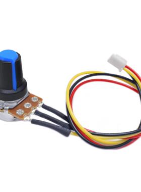 WH148单圈调速电位器1K2K5K10K20K50K100K250K500K1M带线20CM旋钮