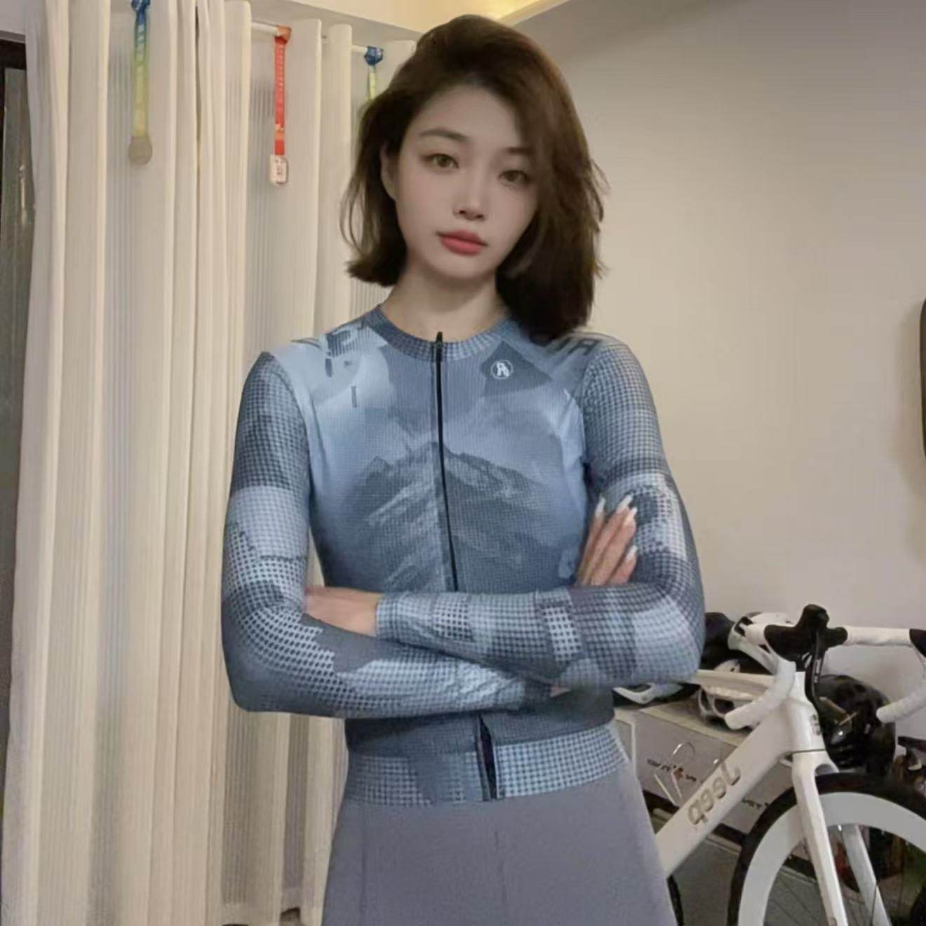 自行车长袖女骑行服气质时尚速干