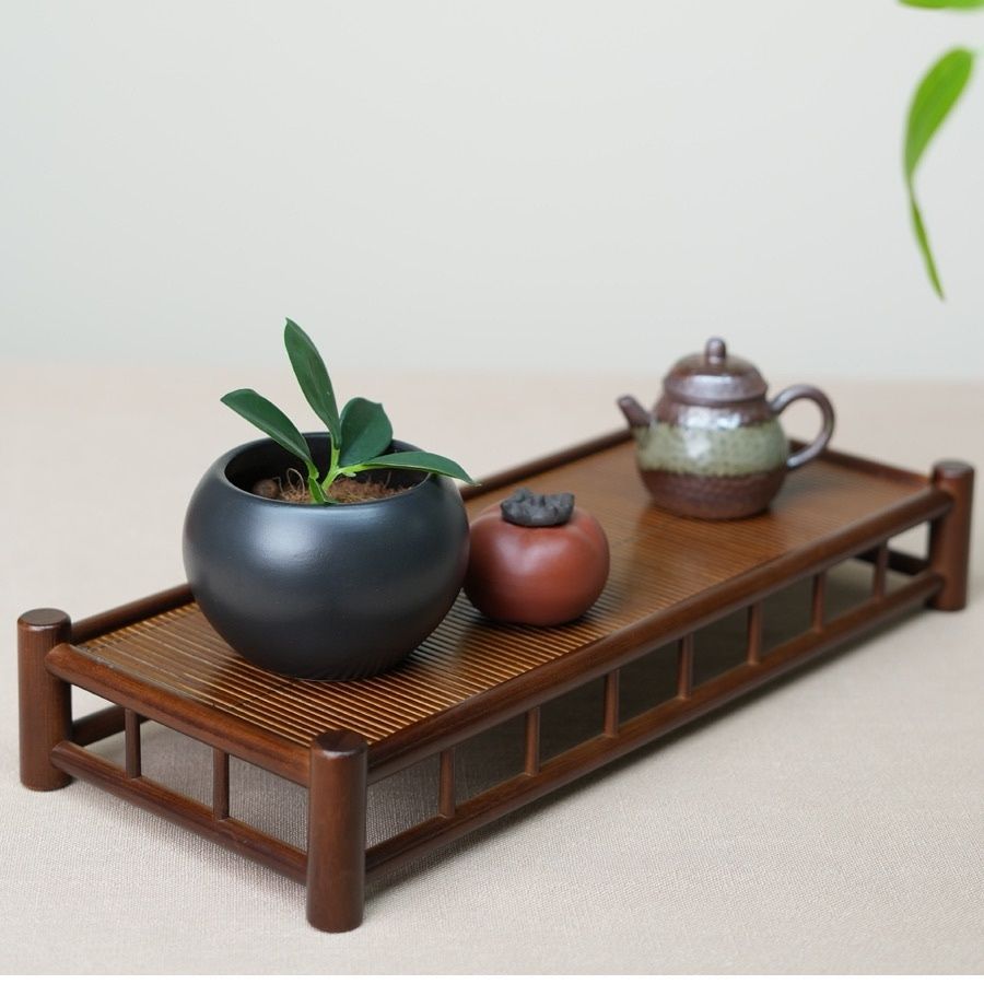 复古楠竹茶盘具托台桌面家