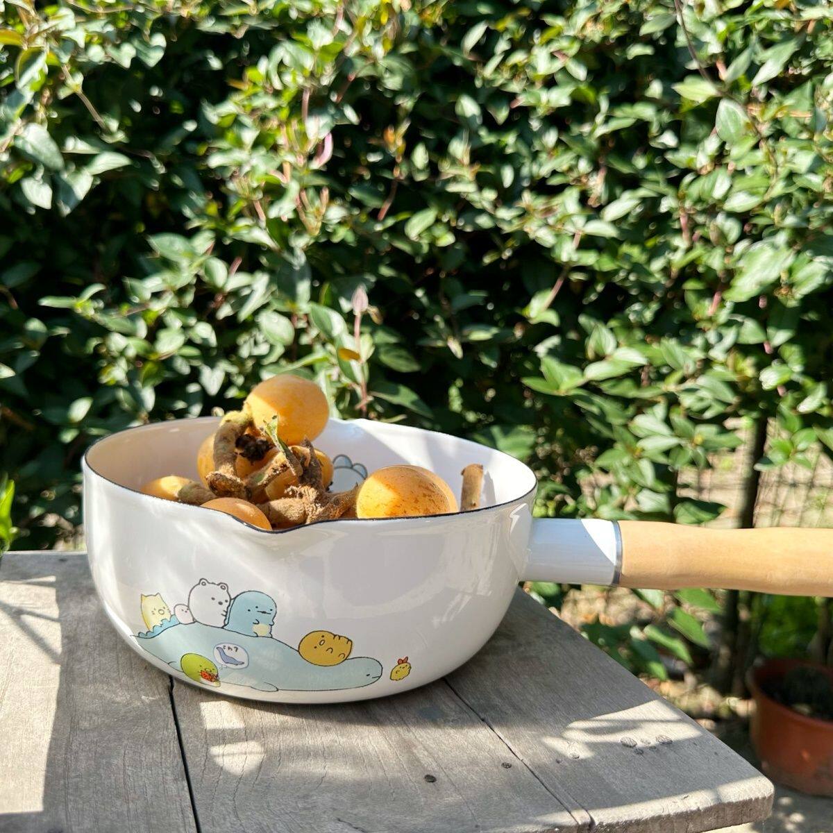 日式家用18搪瓷锅雪平锅煮泡面汤锅网红宝宝辅食热奶锅