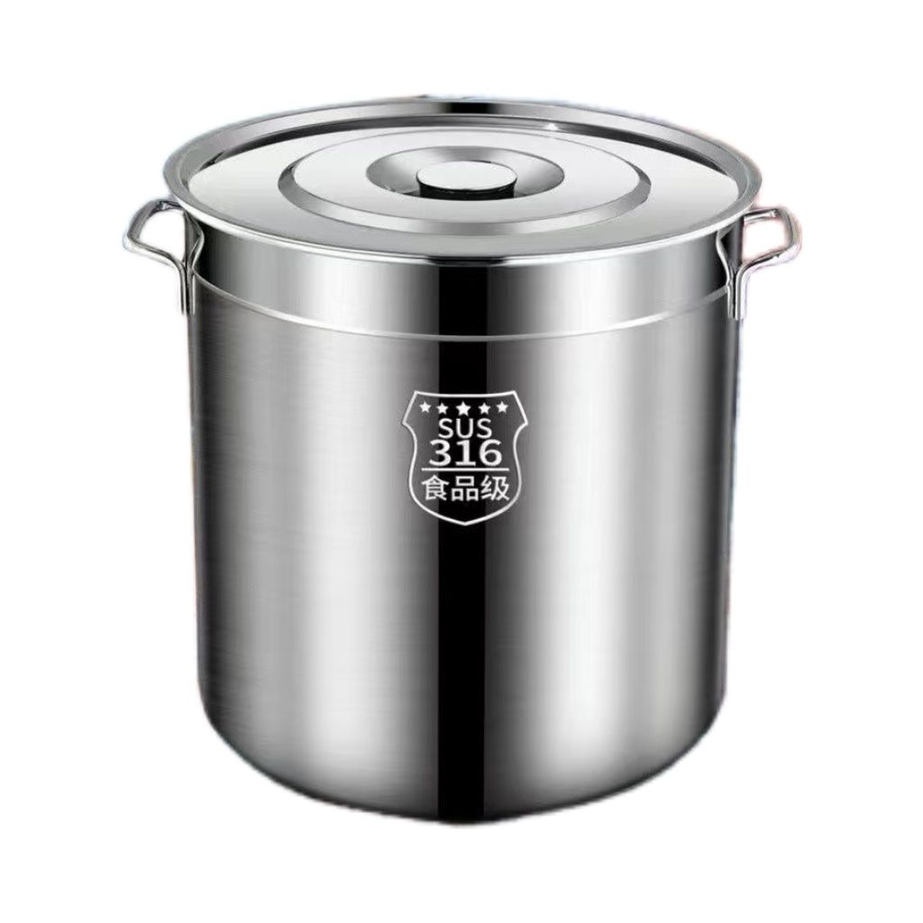 特厚316不锈钢桶圆带盖汤