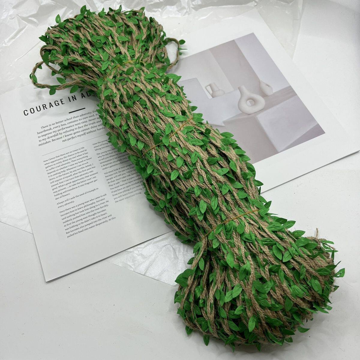 清仓彩色麻绳墙面装饰环创diy露营氛围装饰楼梯扶手改造树叶藤条