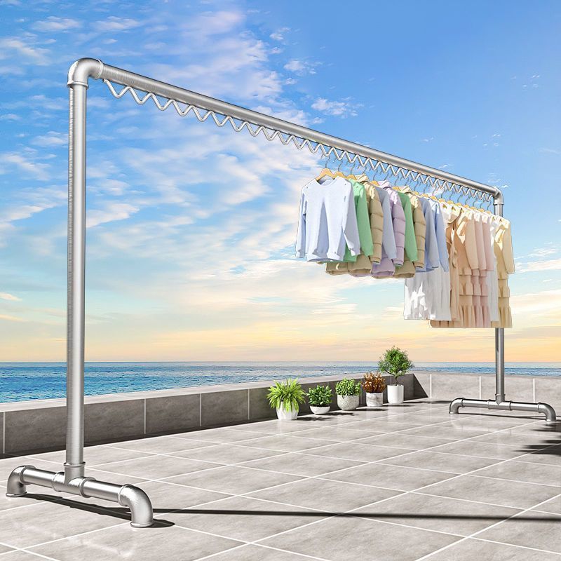 加粗镀锌钢管晾衣架落地家