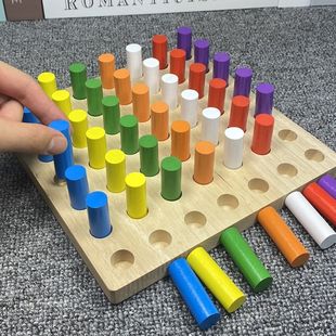 感统训练儿童蒙氏教具圆柱体插棍幼儿园早教益智感官积木玩具3岁6
