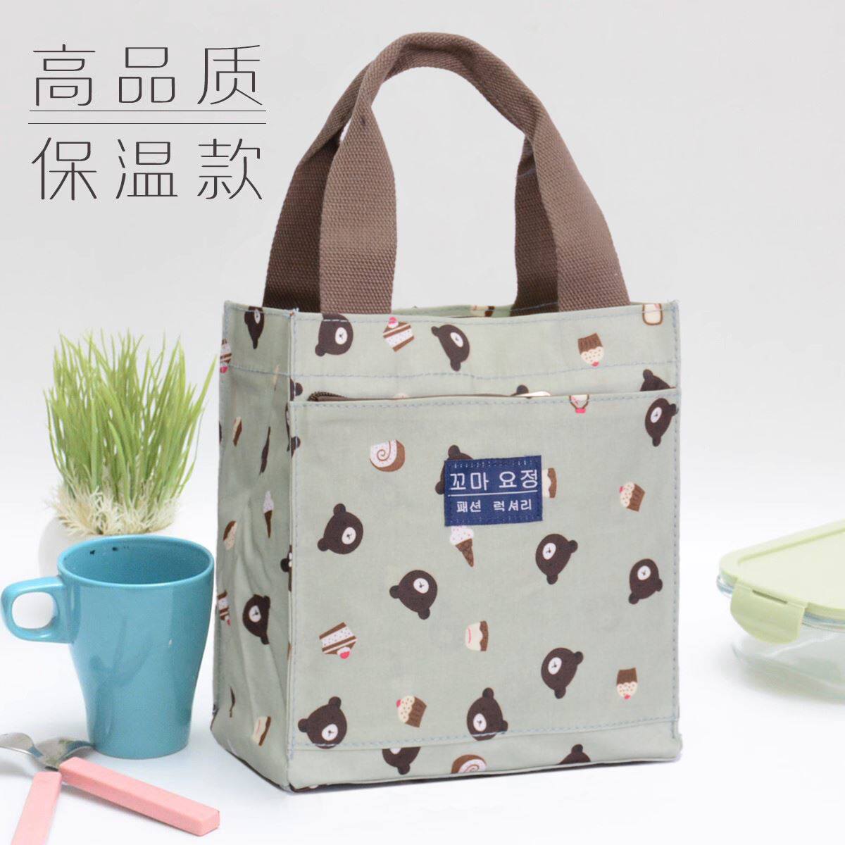 保温饭盒袋子上班铝箔防水帆布饭盒包饭包高颜值餐包便当袋手提袋