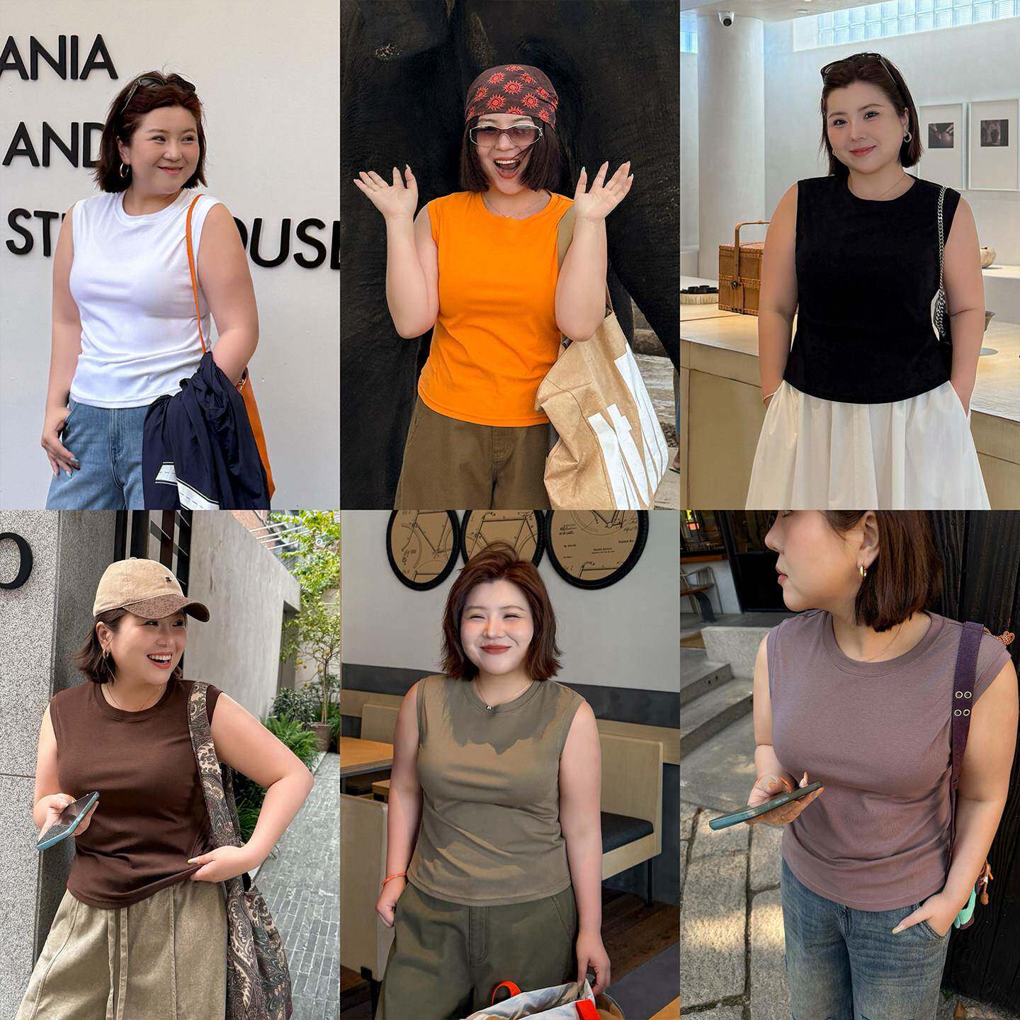 胖mm夏季无袖背心木子理想大码女装舒适弹力200斤遮副乳内搭T恤