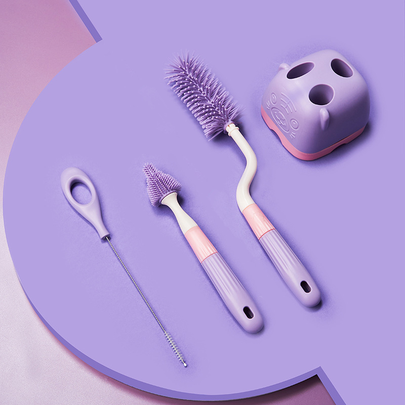 硅胶奶瓶刷奶嘴刷吸管刷婴儿旋转