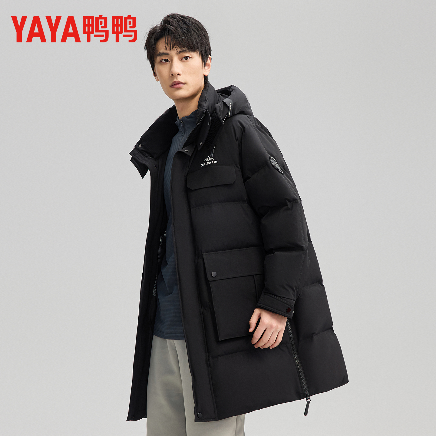 鸭鸭2025年新款中长款羽绒服