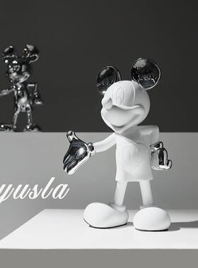 简约现代电视柜子米奇雕塑摆件创意潮流手办公仔客厅少儿房装饰品