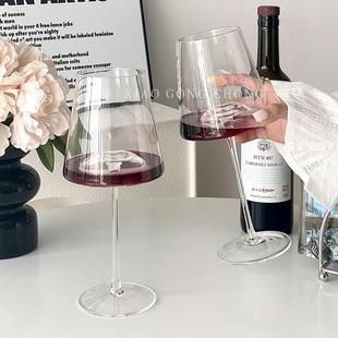 高颜值红酒杯小众设计高脚杯葡萄酒杯香槟杯子家用玻璃杯套装 法式