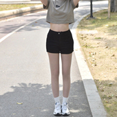 2026春秋新款 女小个子辣妹弹力显瘦包臀紧身热裤 黑色高腰西装 短裤