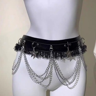 暗黑系朋克风星星腰链女配饰辣妹性感流苏链条皮带百搭亚比风装饰