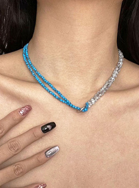 蓝白锆石气质高级复古小众设计感