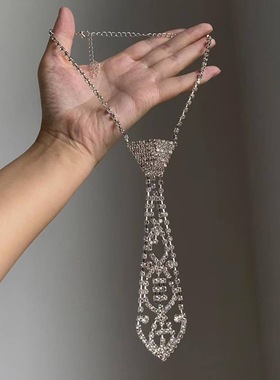 时髦小众欧美风镂空领带choker颈圈长款气质重工百搭万圣节配饰