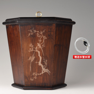 茶渣桶竹制大号带盖过滤茶水桶功夫茶具家用茶道零配件茶桶垃圾桶
