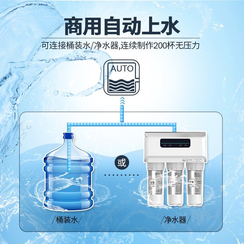 德颐 DE-760 自动上水双彩屏一键花式咖啡机商用办公室意式全自动