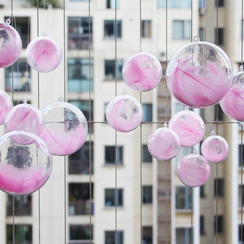 热卖1W+店铺装饰天花板吊顶吊饰羽毛球挂件透明球空心吊球珠宝店