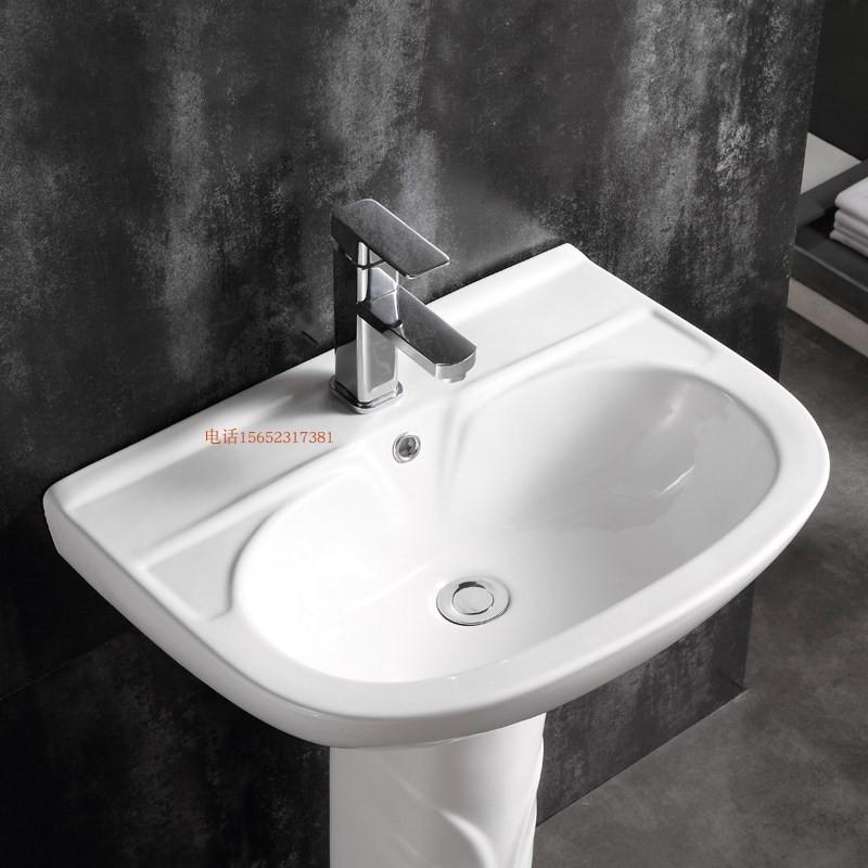 立柱盆陶瓷洗手盆阳台卫生间洗脸盆一体柱盆落地洗手台立柱式