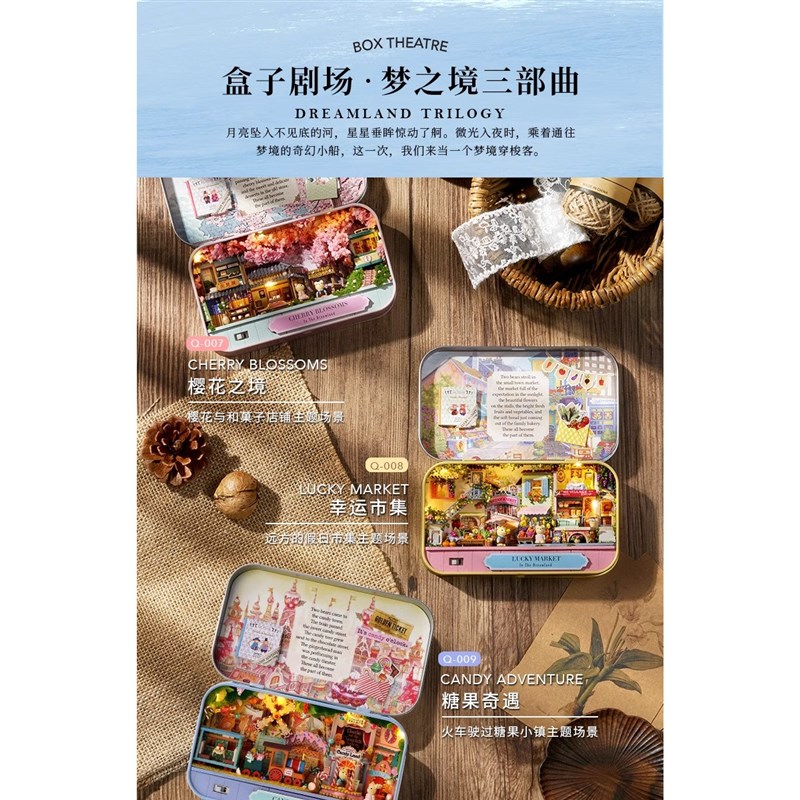 DIY小屋盒子剧场手工制迷你微缩小房子模型材料R包生日送女友男友