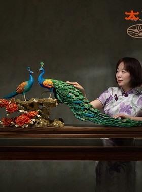 太铜 铜摆件《国色天香》桌面客厅办公桌家居装饰乔迁礼品摆件